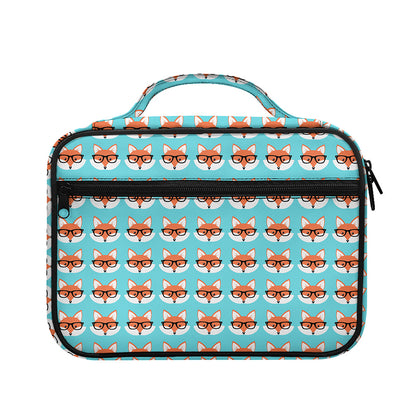 Fox With Glasses Pattern Print Briefcase Bible Bag