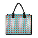 Fox With Glasses Pattern Print Canvas Tote Bag