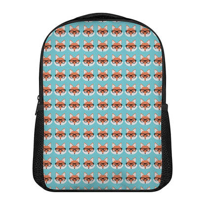 Fox With Glasses Pattern Print Casual Backpack