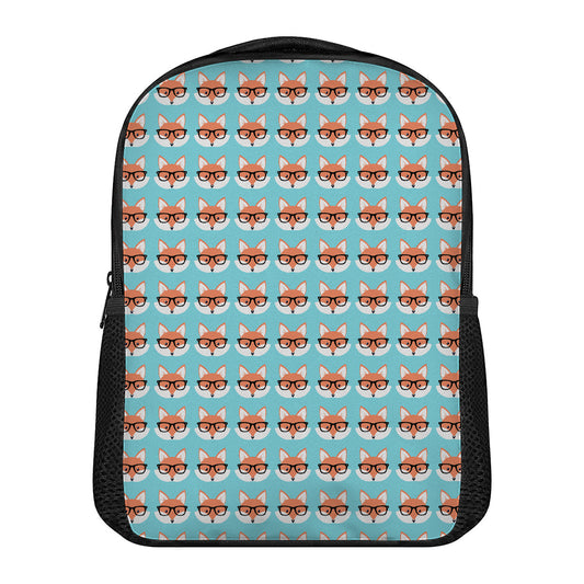 Fox With Glasses Pattern Print Casual Backpack