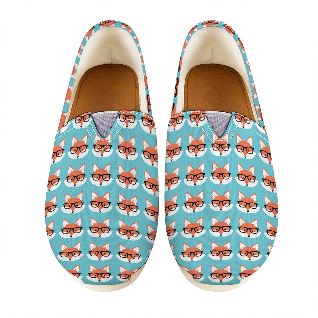 Fox With Glasses Pattern Print Casual Shoes