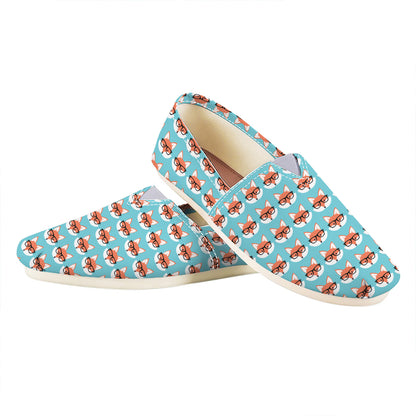 Fox With Glasses Pattern Print Casual Shoes