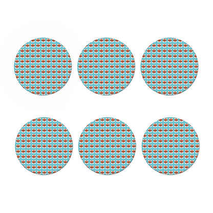 Fox With Glasses Pattern Print Coaster Set
