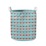 Fox With Glasses Pattern Print Collapsible Laundry Basket
