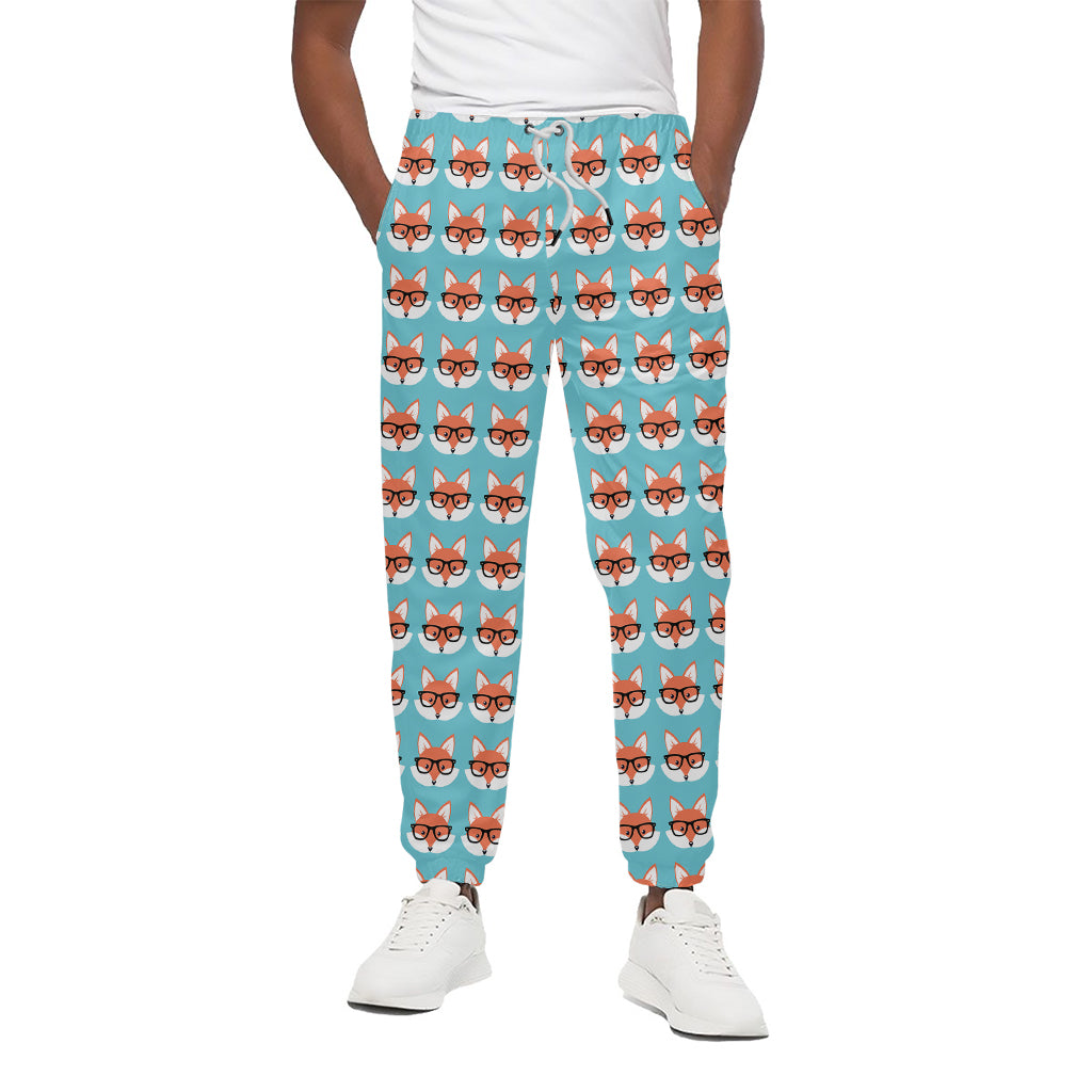 Fox With Glasses Pattern Print Cotton Pants