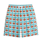 Fox With Glasses Pattern Print Cotton Shorts