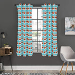 Fox With Glasses Pattern Print Curtain