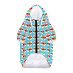 Fox With Glasses Pattern Print Dog Zip Up Hoodie