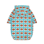 Fox With Glasses Pattern Print Dog Zip Up Hoodie