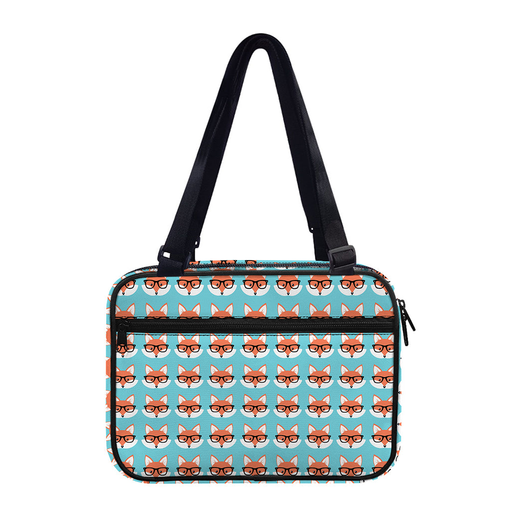 Fox With Glasses Pattern Print Double Strap Bible Bag