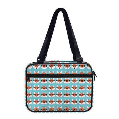 Fox With Glasses Pattern Print Double Strap Bible Bag
