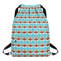 Fox With Glasses Pattern Print Drawstring Backpack
