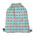 Fox With Glasses Pattern Print Drawstring Bag