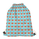 Fox With Glasses Pattern Print Drawstring Bag
