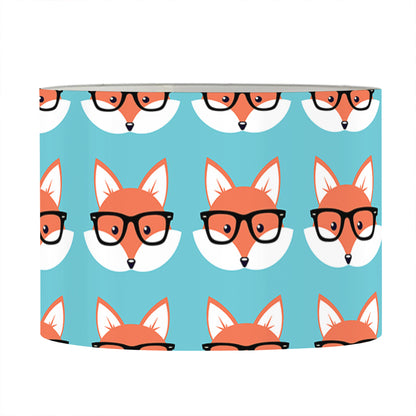 Fox With Glasses Pattern Print Drum Lamp Shade