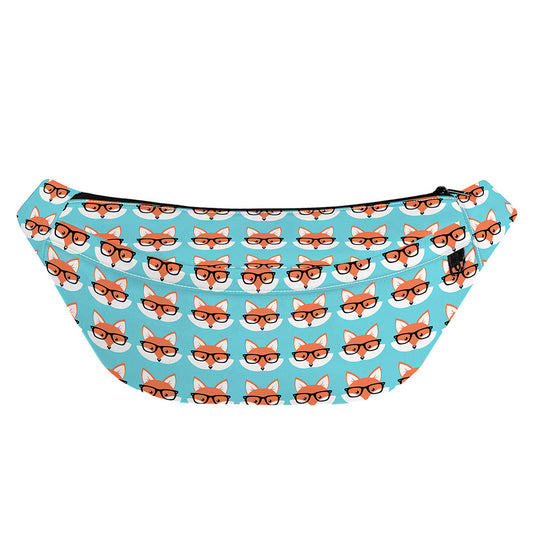 Fox With Glasses Pattern Print Fanny Pack