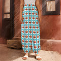 Fox With Glasses Pattern Print Harem Pants