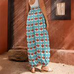Fox With Glasses Pattern Print Harem Pants