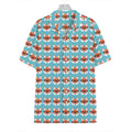 Fox With Glasses Pattern Print Hawaiian Shirt