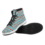 Fox With Glasses Pattern Print High Top Leather Sneakers