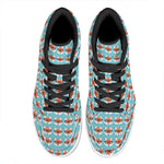 Fox With Glasses Pattern Print High Top Leather Sneakers