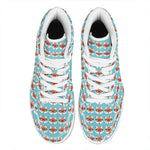 Fox With Glasses Pattern Print High Top Leather Sneakers