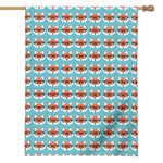 Fox With Glasses Pattern Print House Flag