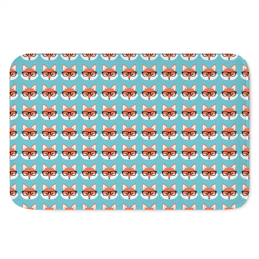 Fox With Glasses Pattern Print Indoor Door Mat