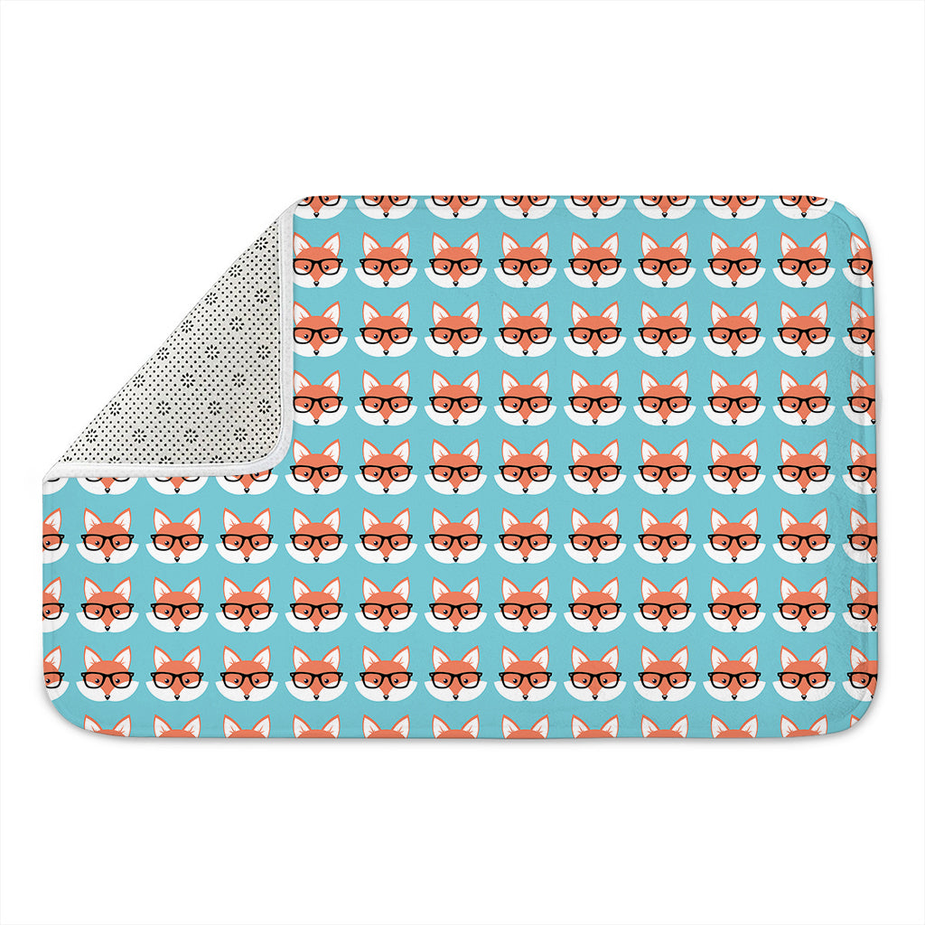 Fox With Glasses Pattern Print Indoor Door Mat
