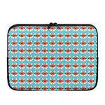 Fox With Glasses Pattern Print Laptop Sleeve