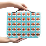 Fox With Glasses Pattern Print Leather Bible Cover