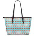 Fox With Glasses Pattern Print Leather Tote Bag With Zipper