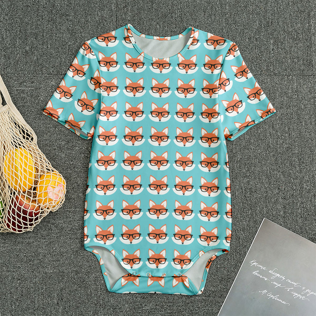 Fox With Glasses Pattern Print Men's Bodysuit