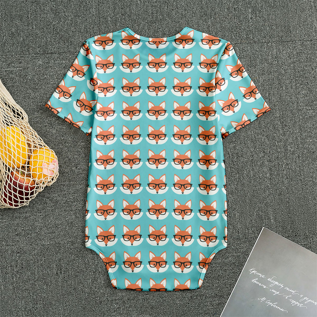 Fox With Glasses Pattern Print Men's Bodysuit