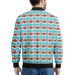 Fox With Glasses Pattern Print Men's Bomber Jacket