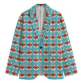 Fox With Glasses Pattern Print Men's Cotton Blazer