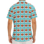 Fox With Glasses Pattern Print Men's Deep V-Neck Shirt