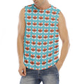 Fox With Glasses Pattern Print Men's Fitness Tank Top