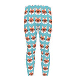 Fox With Glasses Pattern Print Men's leggings