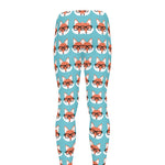 Fox With Glasses Pattern Print Men's leggings