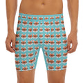 Fox With Glasses Pattern Print Men's Long Boxer Briefs
