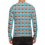 Fox With Glasses Pattern Print Men's Long Sleeve Rash Guard