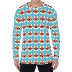 Fox With Glasses Pattern Print Men's Long Sleeve T-Shirt