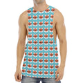 Fox With Glasses Pattern Print Men's Muscle Tank Top
