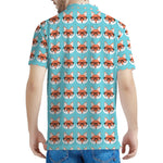 Fox With Glasses Pattern Print Men's Polo Shirt