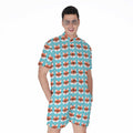 Fox With Glasses Pattern Print Men's Romper