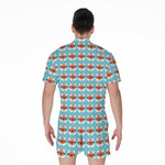 Fox With Glasses Pattern Print Men's Rompers