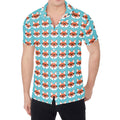 Fox With Glasses Pattern Print Men's Shirt