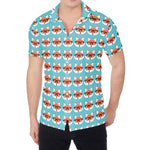 Fox With Glasses Pattern Print Men's Shirt