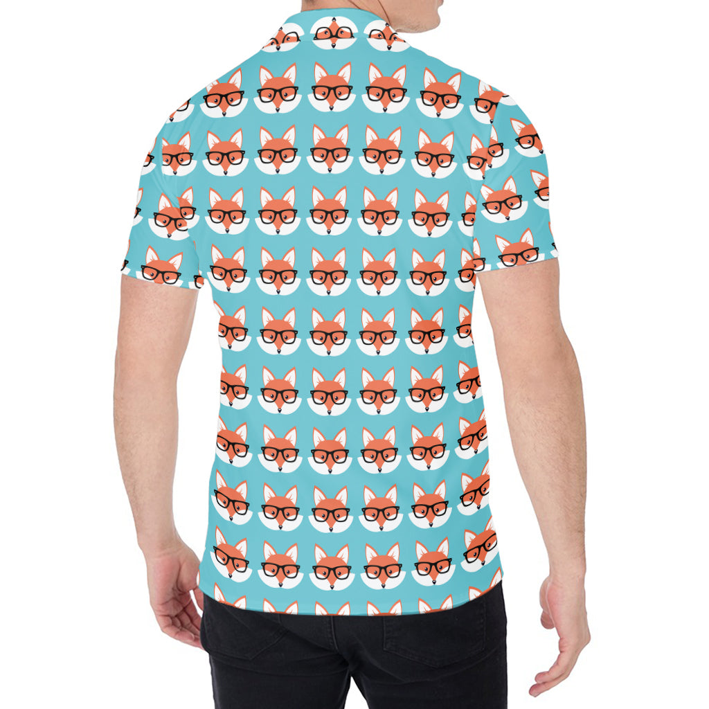 Fox With Glasses Pattern Print Men's Shirt